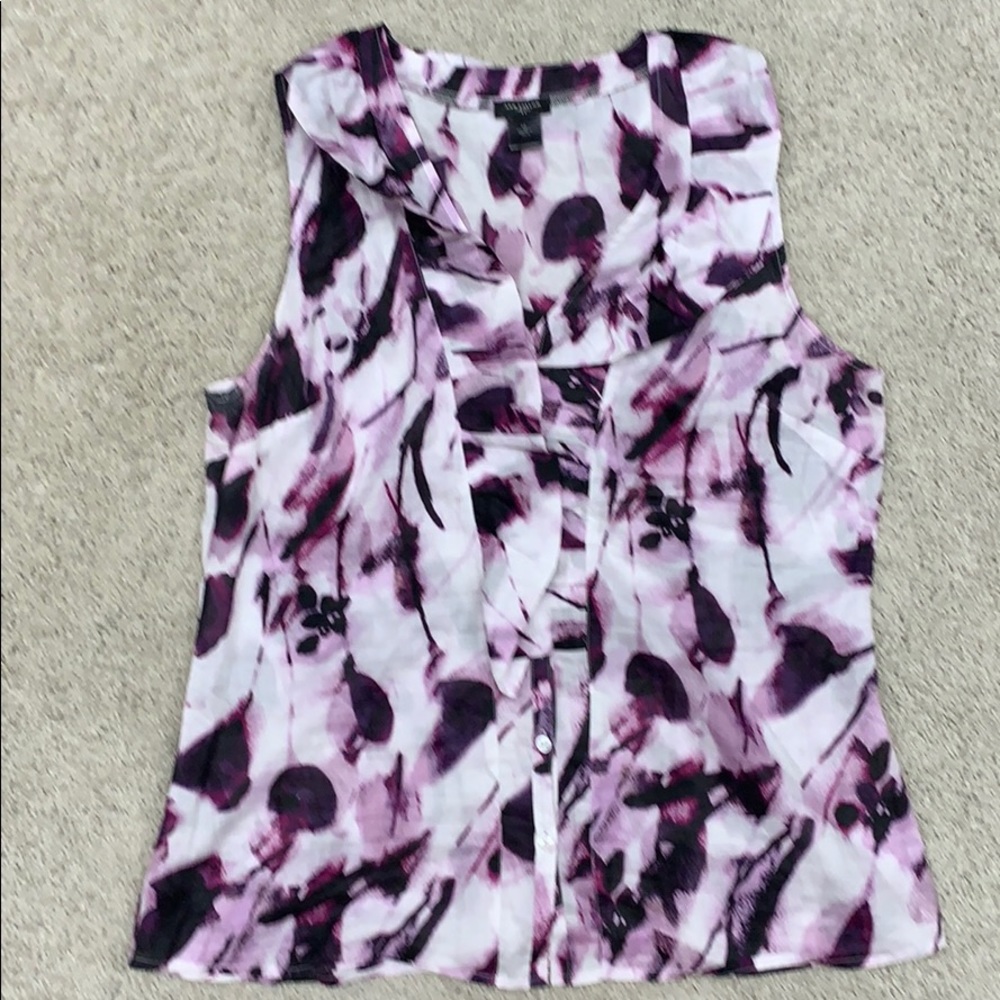 Ann Taylor sleeveless shirt w/ ruffle.  Size 12.